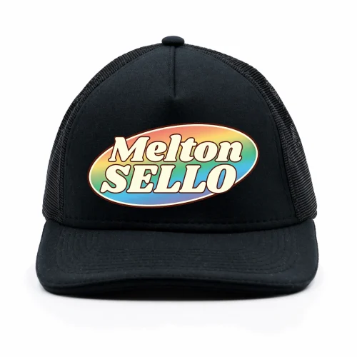 Boné Trucker Preto Melton Sello - Logo Arco Íris